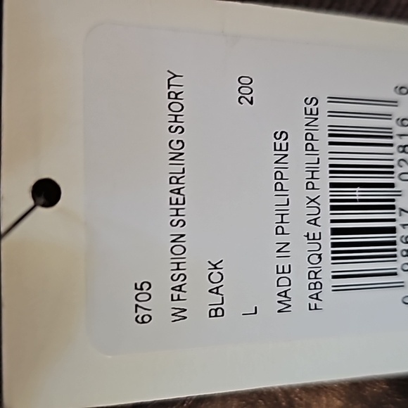 UGG Womens Shearling-Trim cuff Black leather Shorty Gloves Size Large - Picture 11 of 12